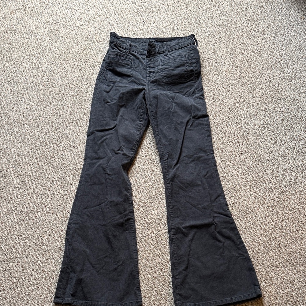American Eagle Outfitters Charcol Navy Blue Corduroy  Stretch Pants